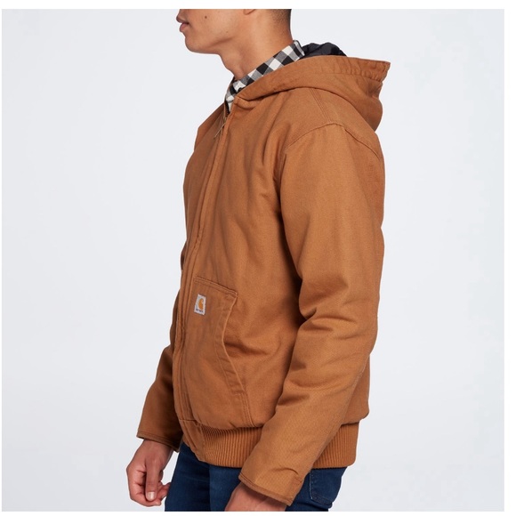 Carhartt Men's Brown Duck Hooded Work Jacket - Picture 2 of 9